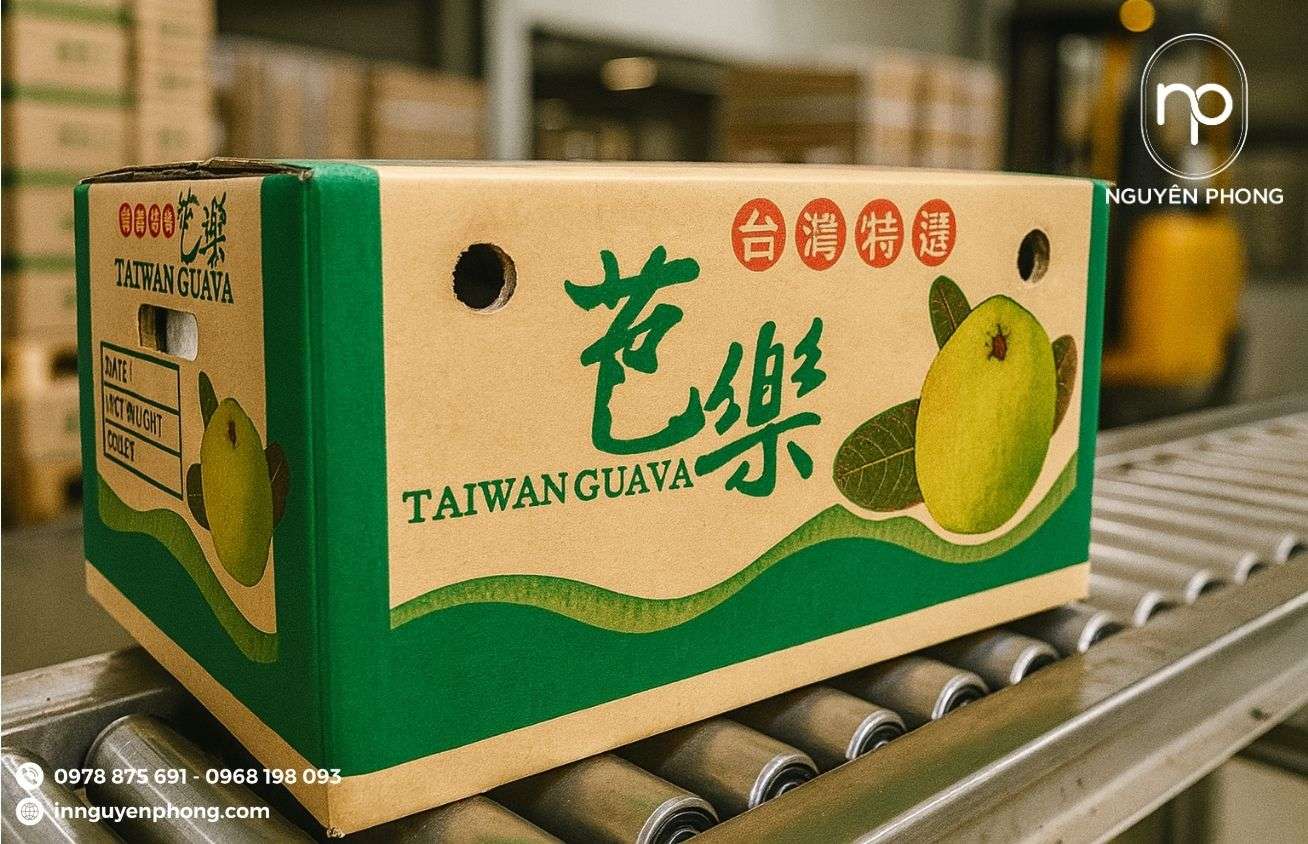 Mẫu thùng carton đựng trái cây in màu đẹp